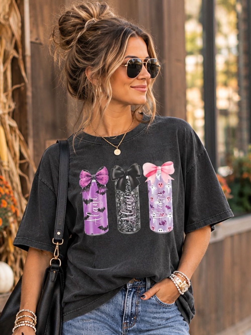 Women’s Black Alani halloween graphic t shirt